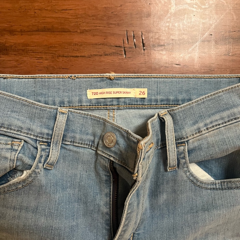 Levi 720 high rise super skinny jeans barely worn and  they’re pretty stretchy